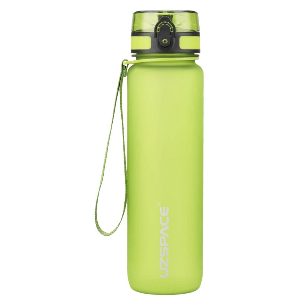 UZSPACE: Frosted Tritan Sport Plastic Water Bottle With Time Maker 1000ML - Green