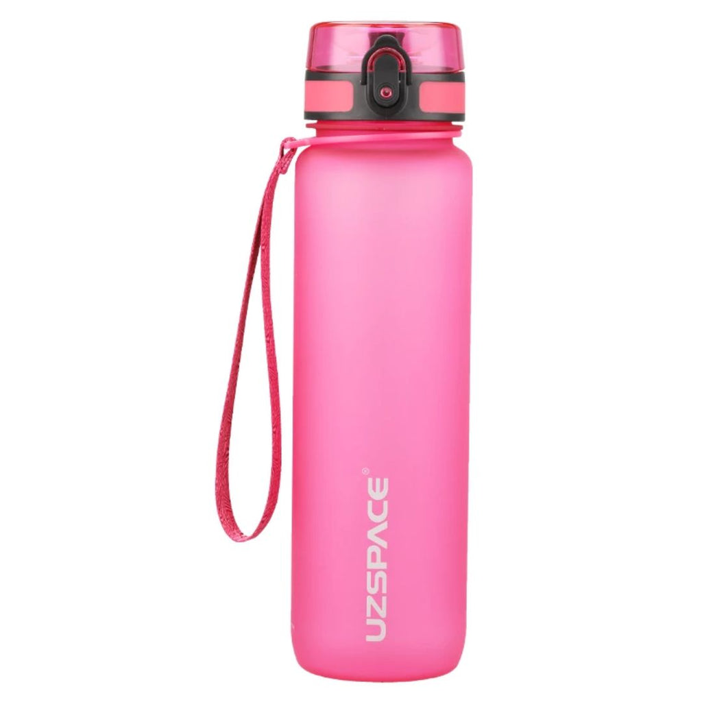 UZSPACE: Frosted Tritan Sport Plastic Water Bottle With Time Maker 1000ML - Red