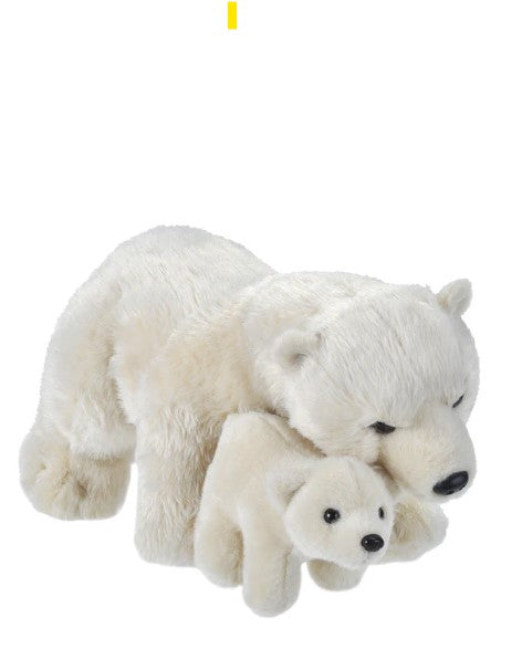 Wild Republic Polar Bear - Mom & Baby 12" Soft Toy