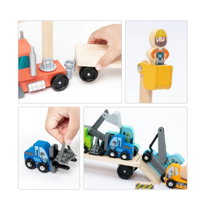 Wudly Toys: Construction Site Vehicles Carrier - Play Set