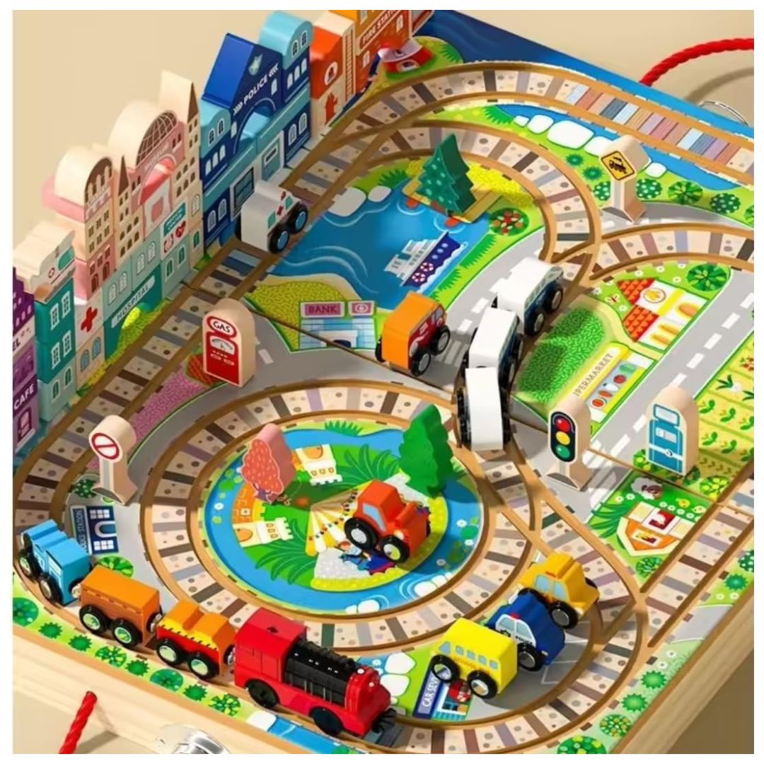 Wudly: Wooden Train Set Building Blocks