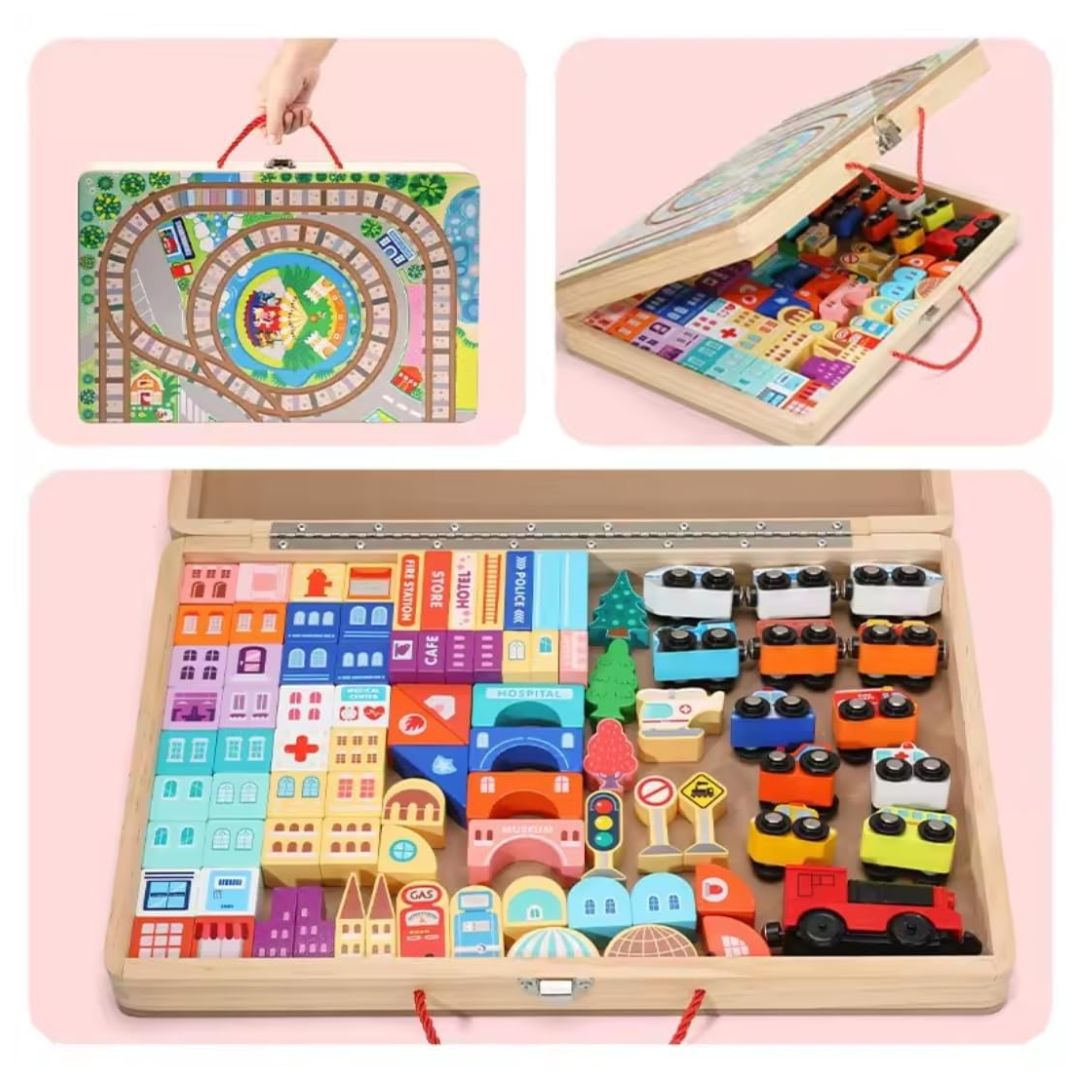 Wudly: Wooden Train Set Building Blocks