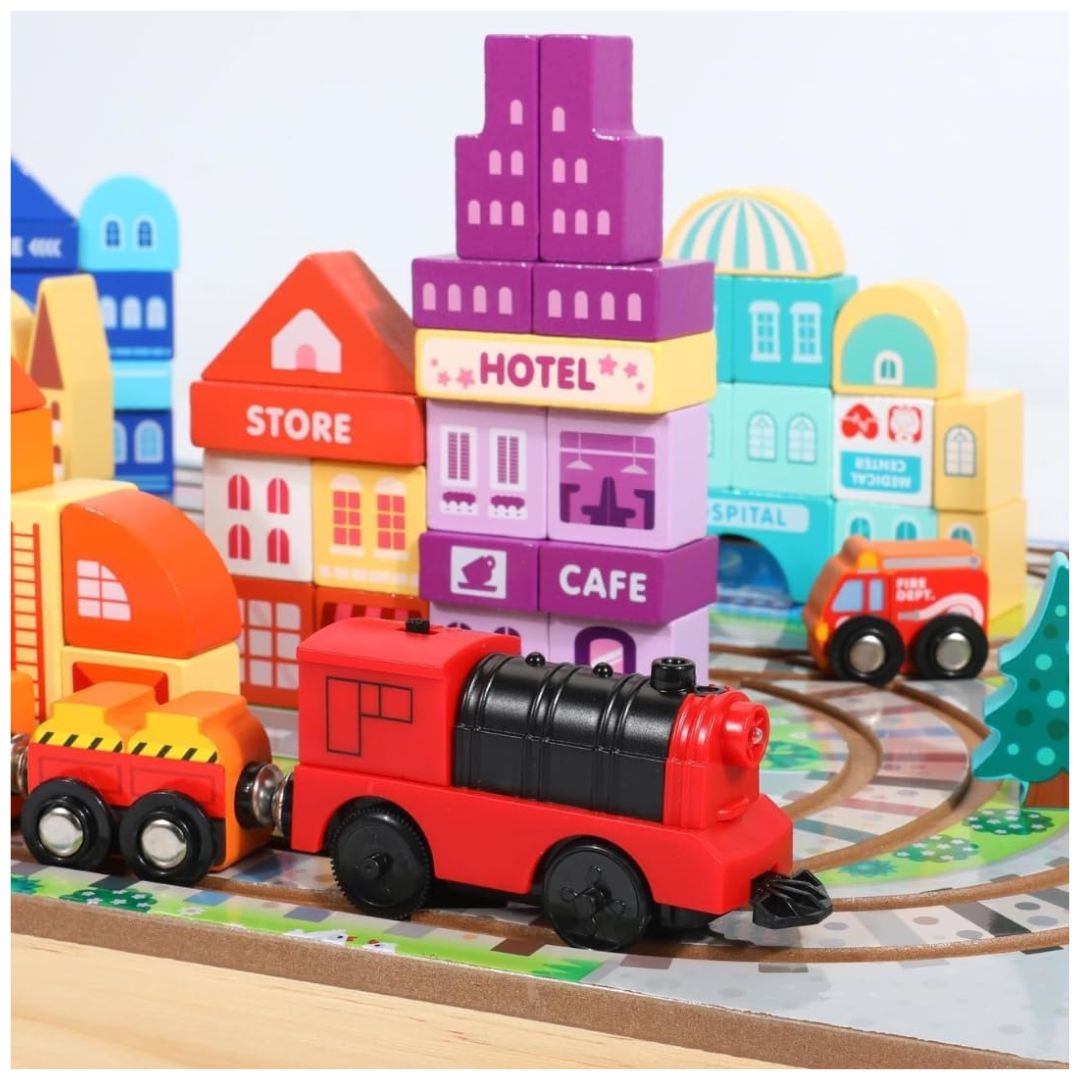 Wudly: Wooden Train Set Building Blocks