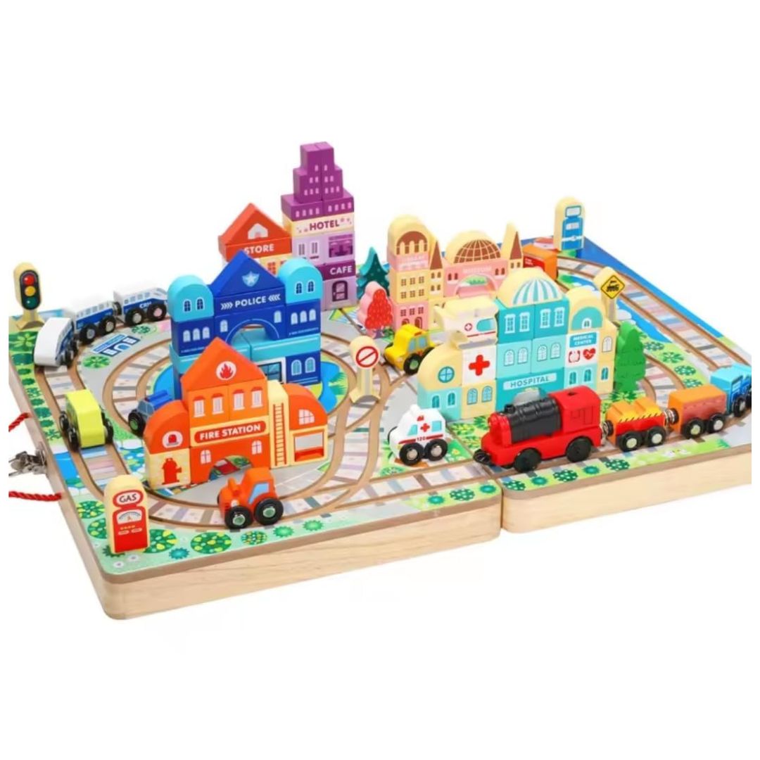 Wudly: Wooden Train Set Building Blocks
