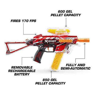 X-Shot Hyper Gel Trace Fire Blaster (10000 Hyper Gel Pellets)