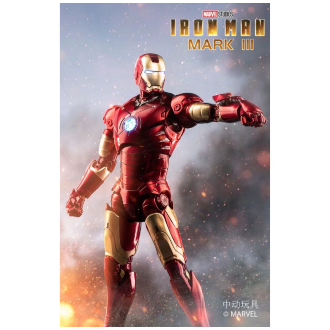 ZD Toys Marvel Iron Man MK 3 Luminous Version Action Figures 7 Inch Scale 1:10