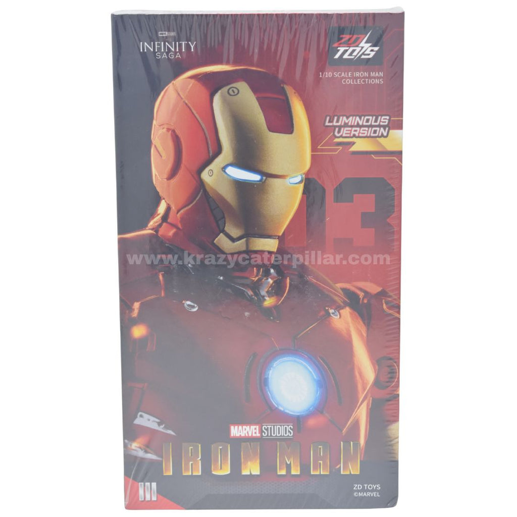 ZD Toys Marvel Iron Man MK 3 Luminous Version Action Figures 7 Inch Scale 1:10
