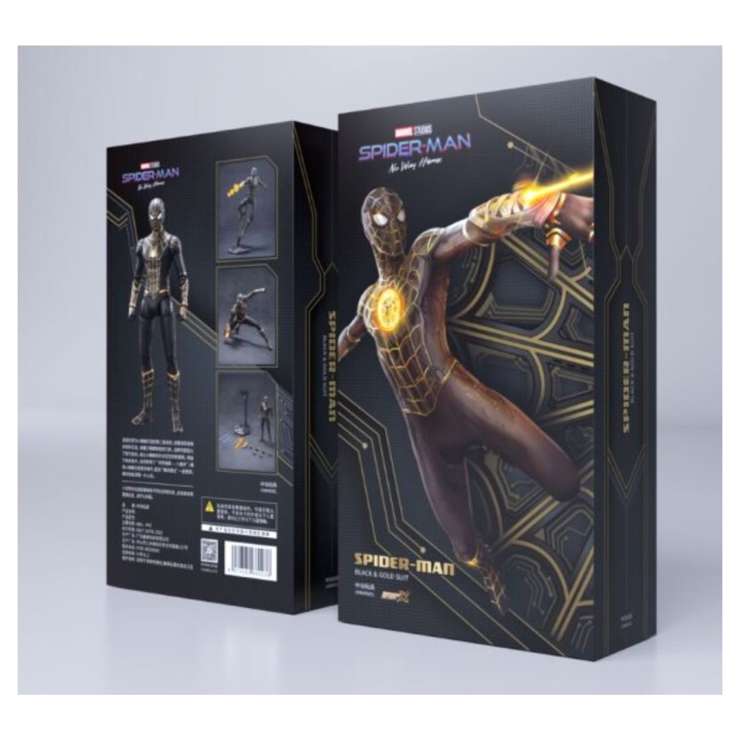 ZD Toys: Marvel Spider Man Black & Gold Suit - 7 Inch Figure