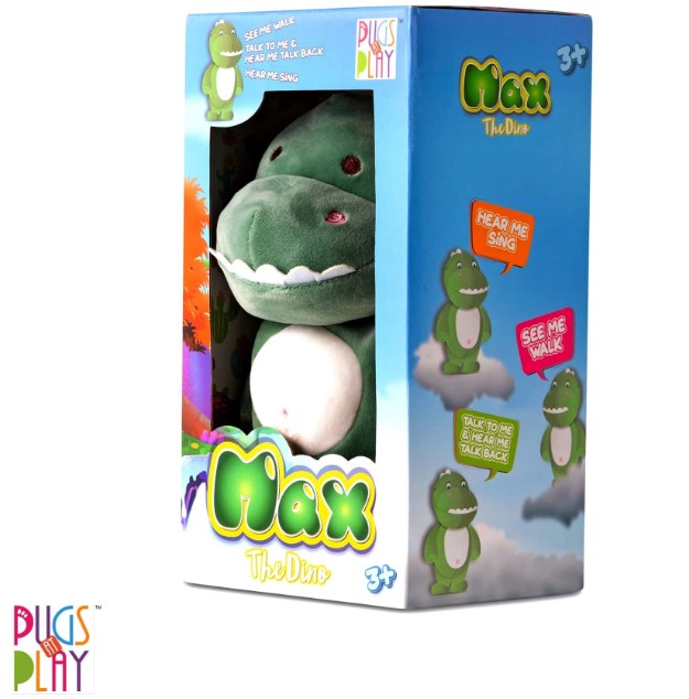 Pugs at Play Max the Dino (Interactive Plush) | Pugs At Play