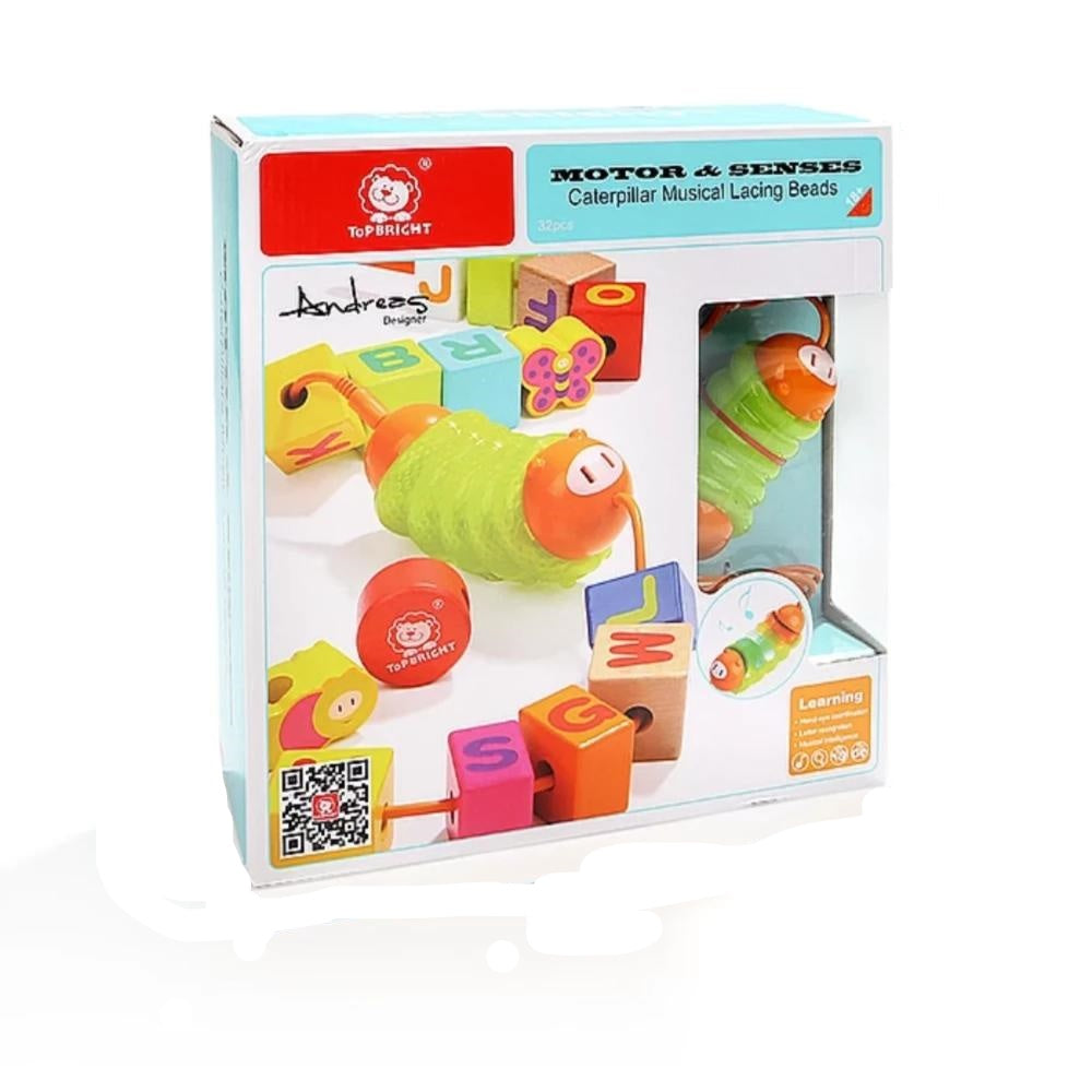 Caterpillar Musical Lacing Beads - Motor & Senses | Top Bright