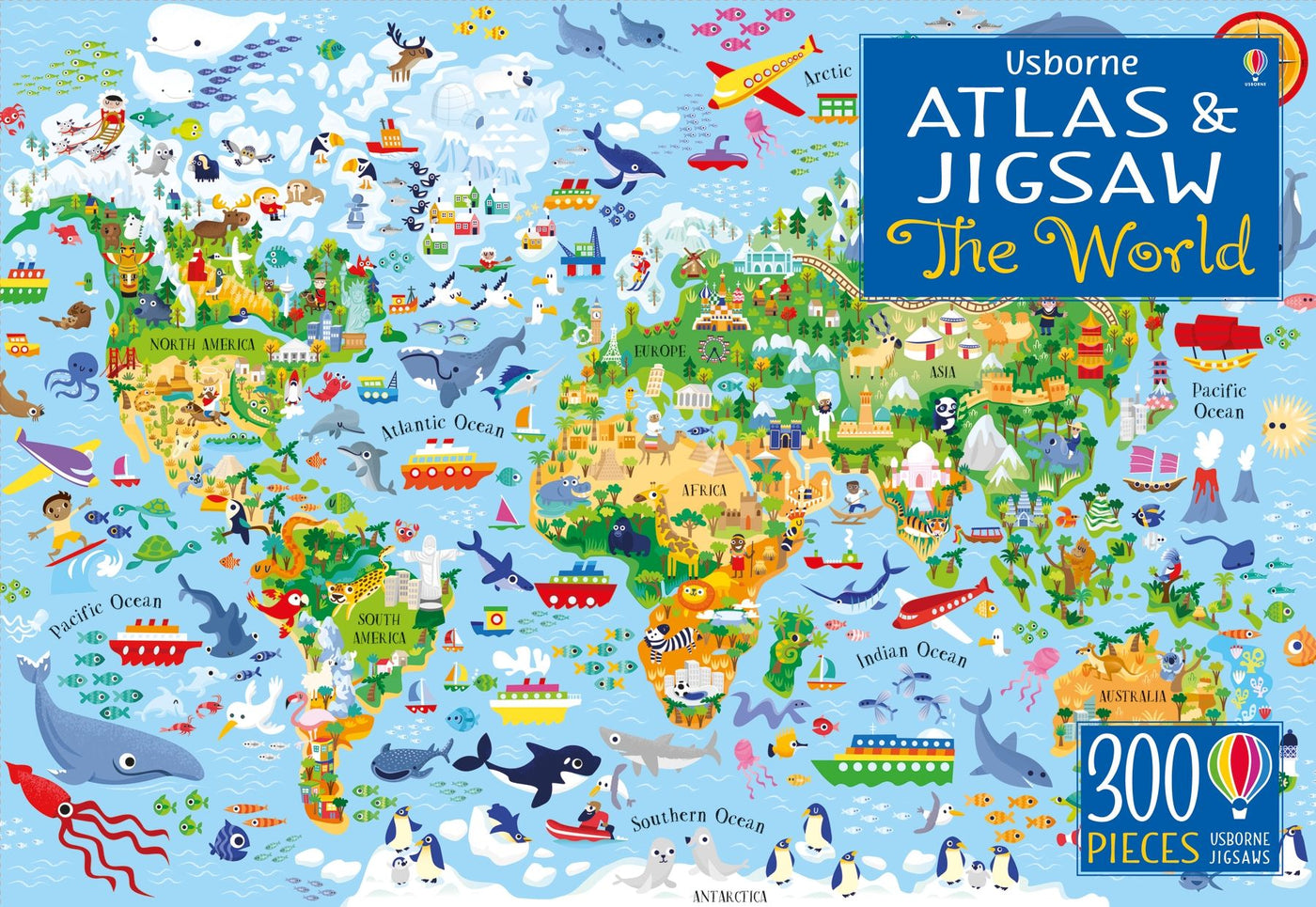 Atlas and Jigsaw The World: Puzzle With Book - Paperback | Usborne