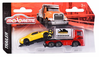 Man GTS Tow Truck+Ford GT: Trailer - 1:64 | Majorette