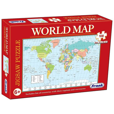 World Map Puzzle - 108 PCS | Frank by Frank Puzzle