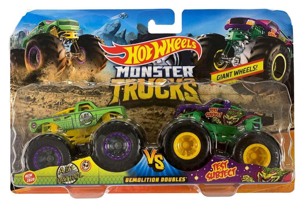 Monster Trucks, A51 Patrol Vs Test Subject 1:64 Demo Doubles 2-Pk Collection | Hot Wheels®