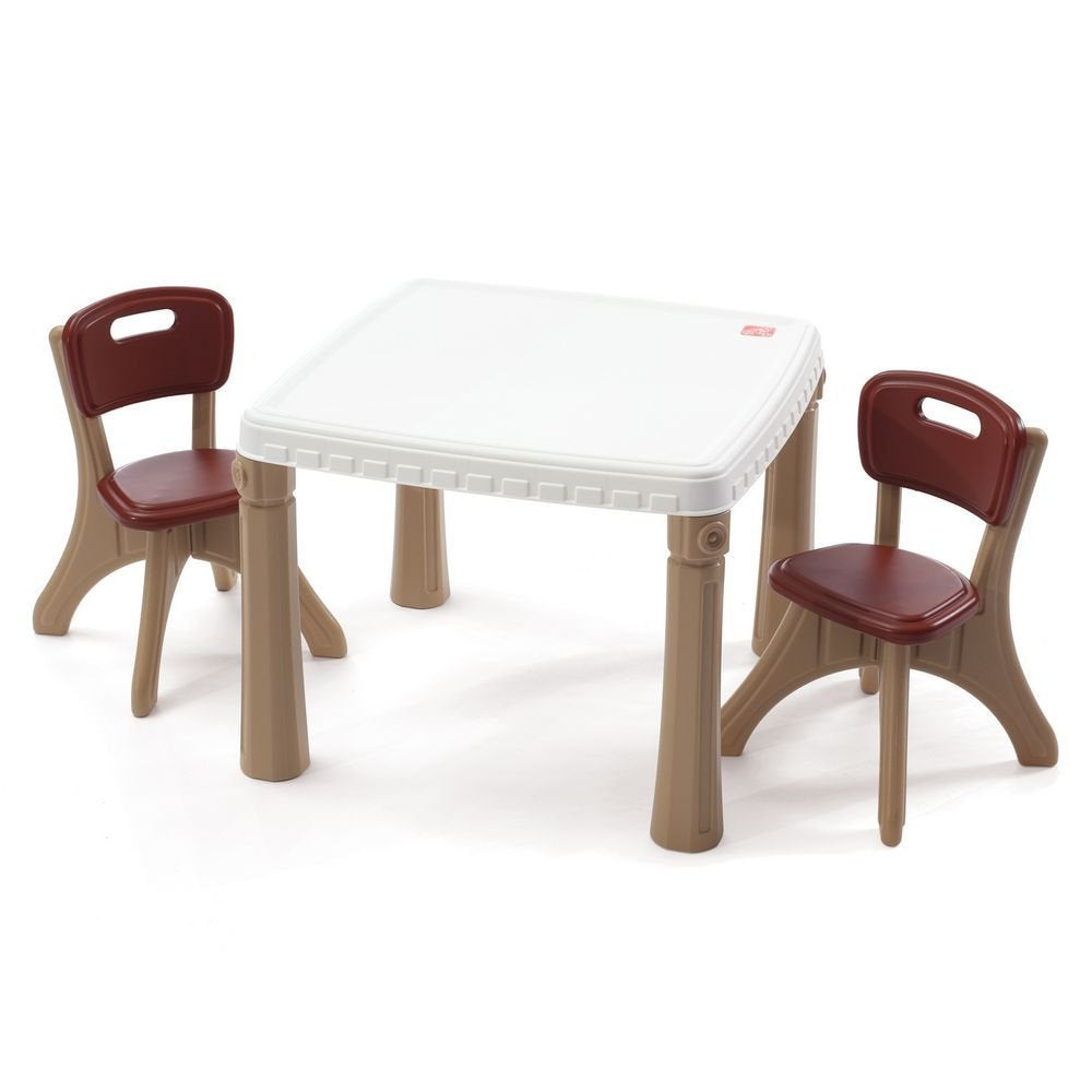LS Table and Chairs Set (Brown) | Step2