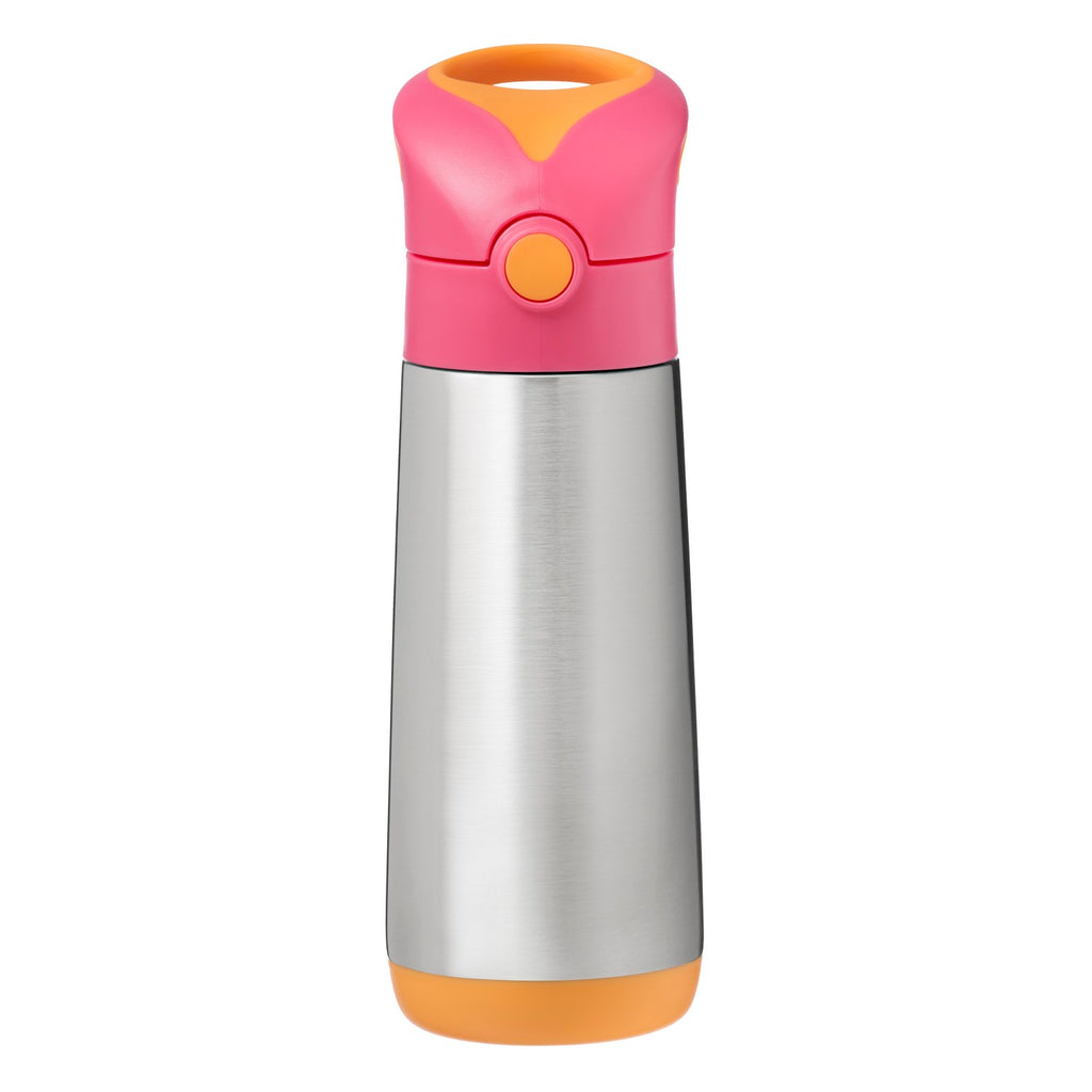 Insulated Straw Water Bottle 500ml: Strawberry Shake - PInk Orange | b.box