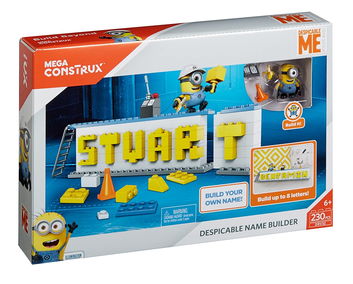 Despicable Name Builder Minion Made Mega Construx Mattel Krazy
