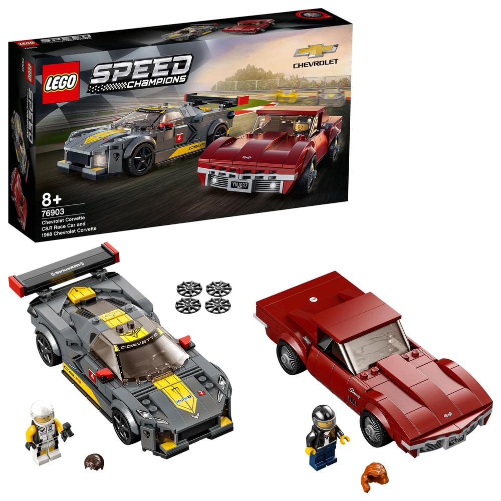 LEGO Speed Champions #76903 - Chevrolet Corvette C8.R Race Car and 1968 Chevrolet Corvette