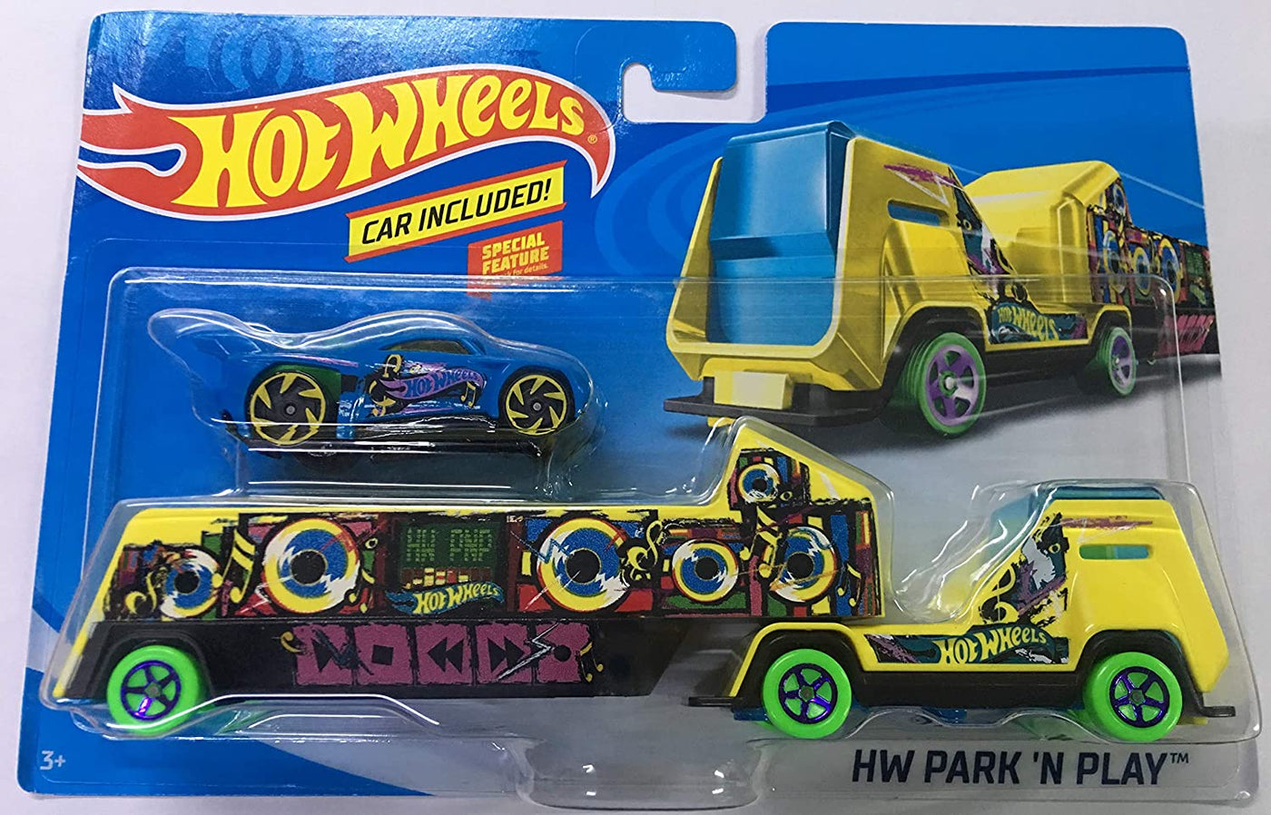 MBM Trailer With Car Park-n-Play - Multi Color | Hot Wheels®