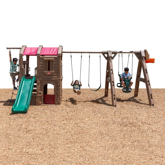 Np Adv. Lodge Play Center with Swings, Slide & Glider | Step2