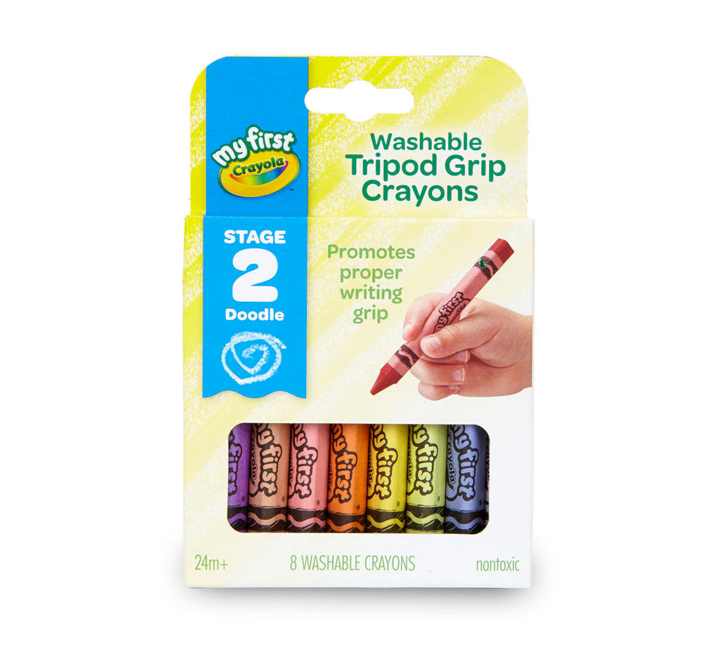 My First Crayola Washable Tripod Grip Crayons, 8 count | Crayola