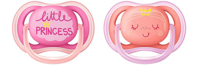 Ultra Air Pacifier for Girl Pink Fashion Decos - Pack Of 2 | Philips Avent by Philips Avent Baby Care