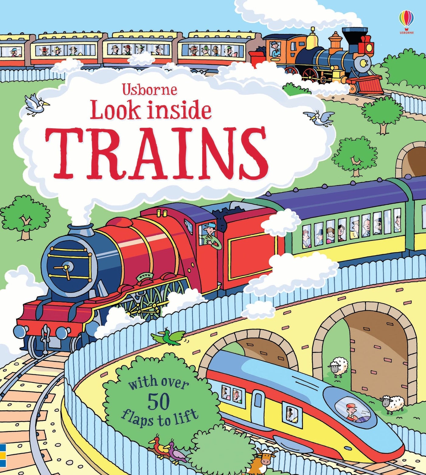 Look Inside Trains - Board Book | Usborne