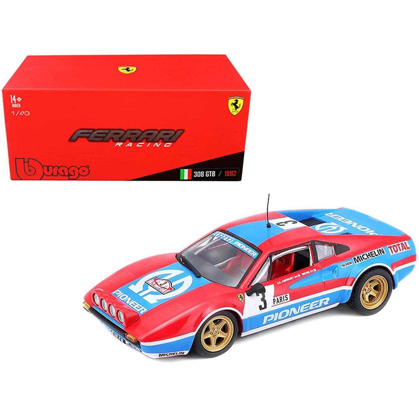 Ferrari Racing 308 GTB 1982 - Die-Cast Scale Model 1:43 | Bburago