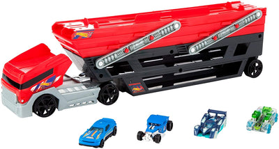 Mega Hauler Truck with 4 Die-cast Cars | Hot Wheels®