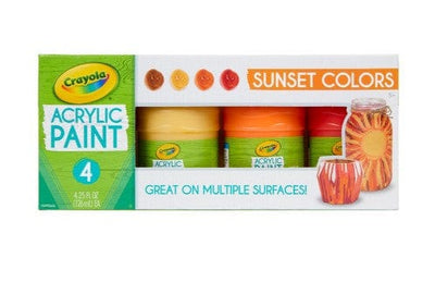 Sunset Colours Acrylic Paint: Multi-Surface - 4 Count | Crayola by Crayola, USA Art & Craft