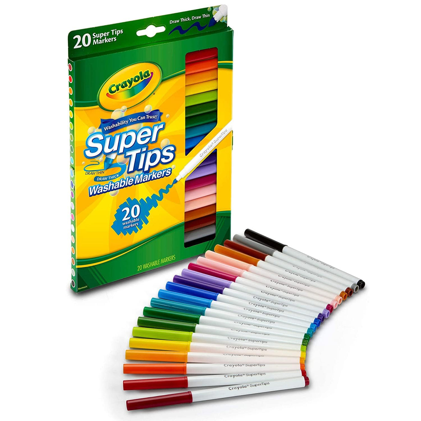 Washable Super Tips Markers,20 Count | Crayola by Crayola, USA Art & Craft