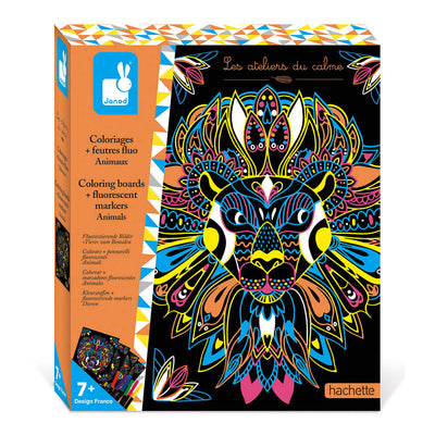 Animal Colouring Boards And Fluorescent Marker Set | Janod