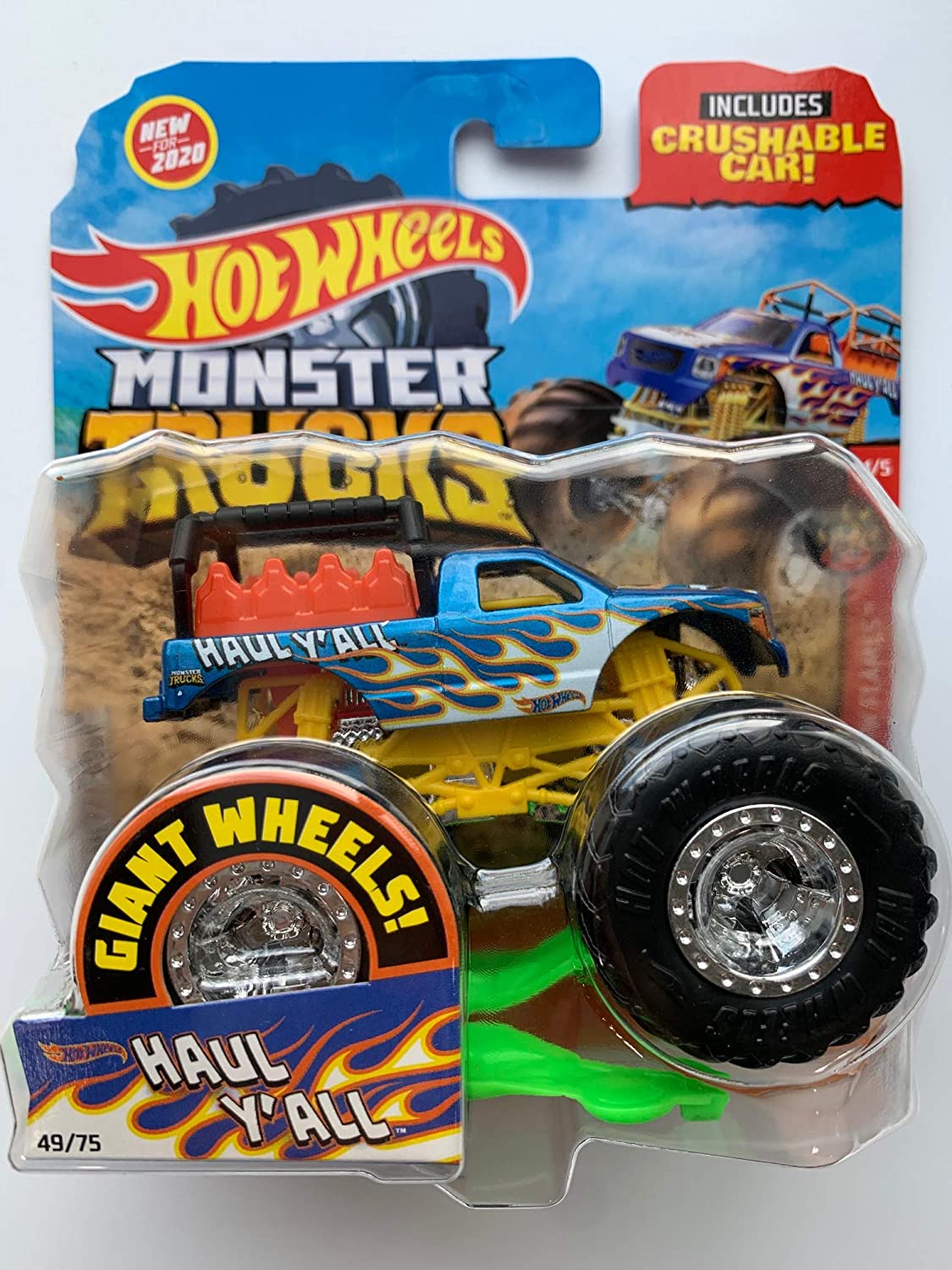 #4/5 Haul Y'All With Crushable Car: Monster Trucks 2020 1:64 Scale | Hot Wheels®
