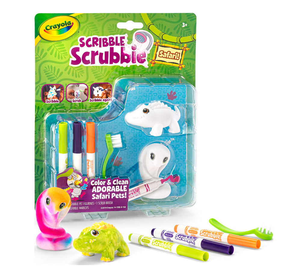 Scribble Scrubbie Safari Animals :(Croc & Cobra) | Crayola