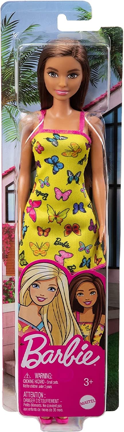Entry Doll 4: Colorful Butterfly Logo Print Dress - Yellow | Barbie
