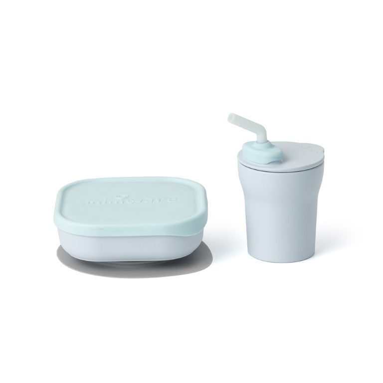 Sip & Snack Feeding Set - Aqua/Aqua | Miniware