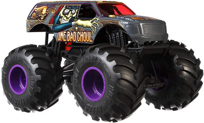 Monster Trucks One Bad Ghoul Giant Wheels with Crushable car 1:64 Tinted | Hot Wheels®