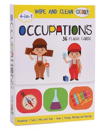 Occupations: 4 in 1 Wipe and Clean - Flash Cards | Kyds Play