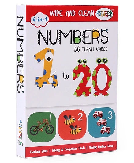 Numbers: 4 in 1 Wipe and Clean - Flash Cards | Kyds Play