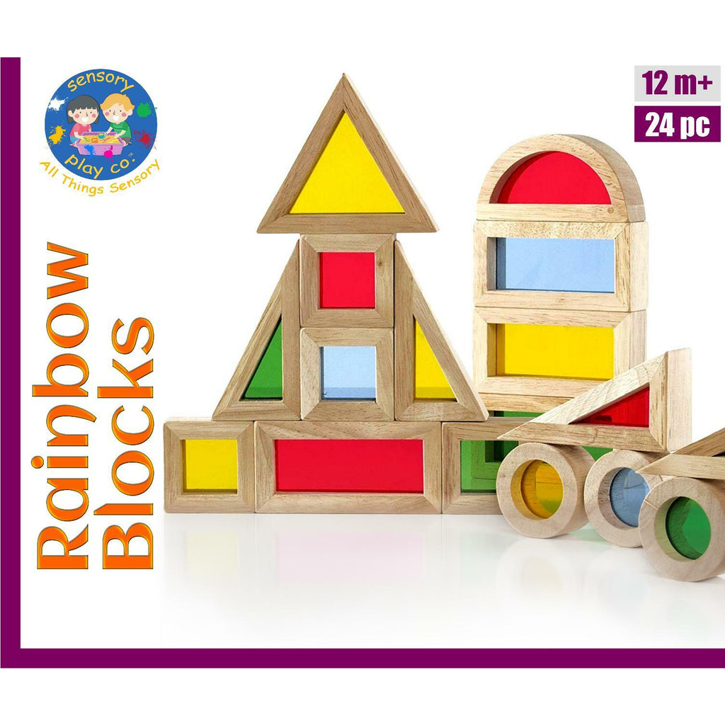 Rainbow Blocks (24 pcs) | Sensory Play Co.