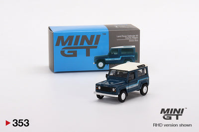 Land Rover Defender 90 County Wagon Stratos Blue - 1:64 | Mini GT