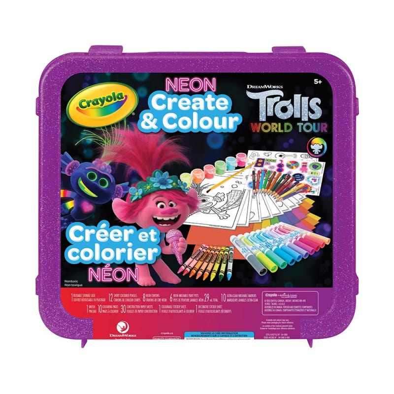 Trolls World Tour: Neon Create & Color Art Set | Crayola