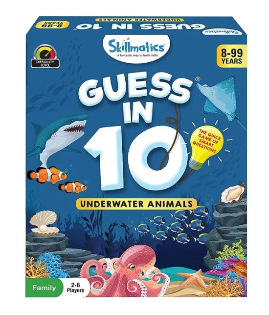 Guess in 10: Underwater Animals - Trivia card game | Skillmatics