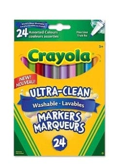 Ultra-Clean Washable Marker: Fine Line - 24 Count | Crayola by Crayola, USA Art & Craft