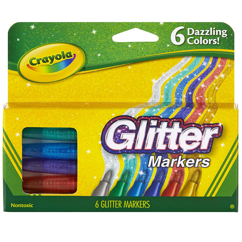 Crayola Glitter Markers, 6 Count