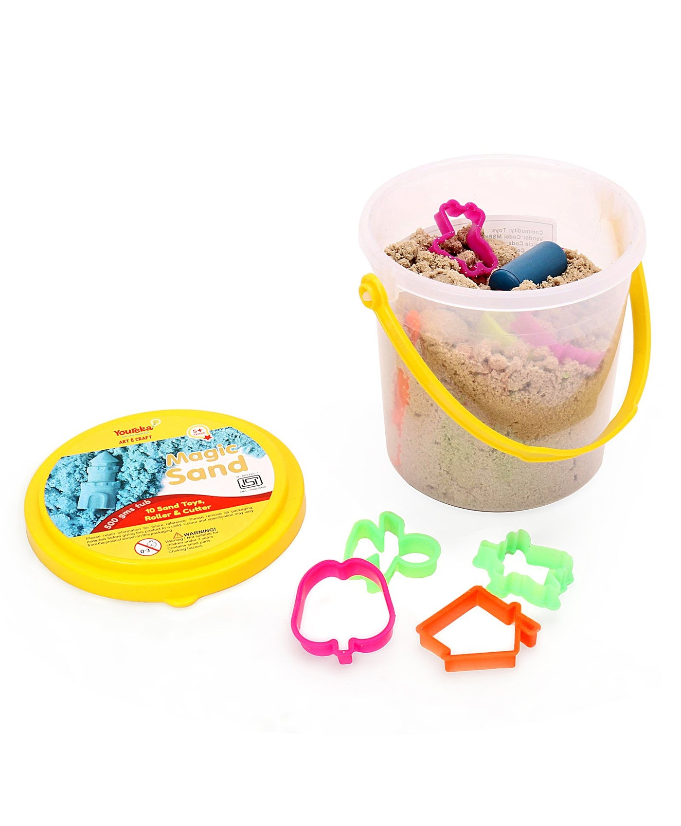 Magic Sand with Moulds: Yellow - 500 gm | Youreka