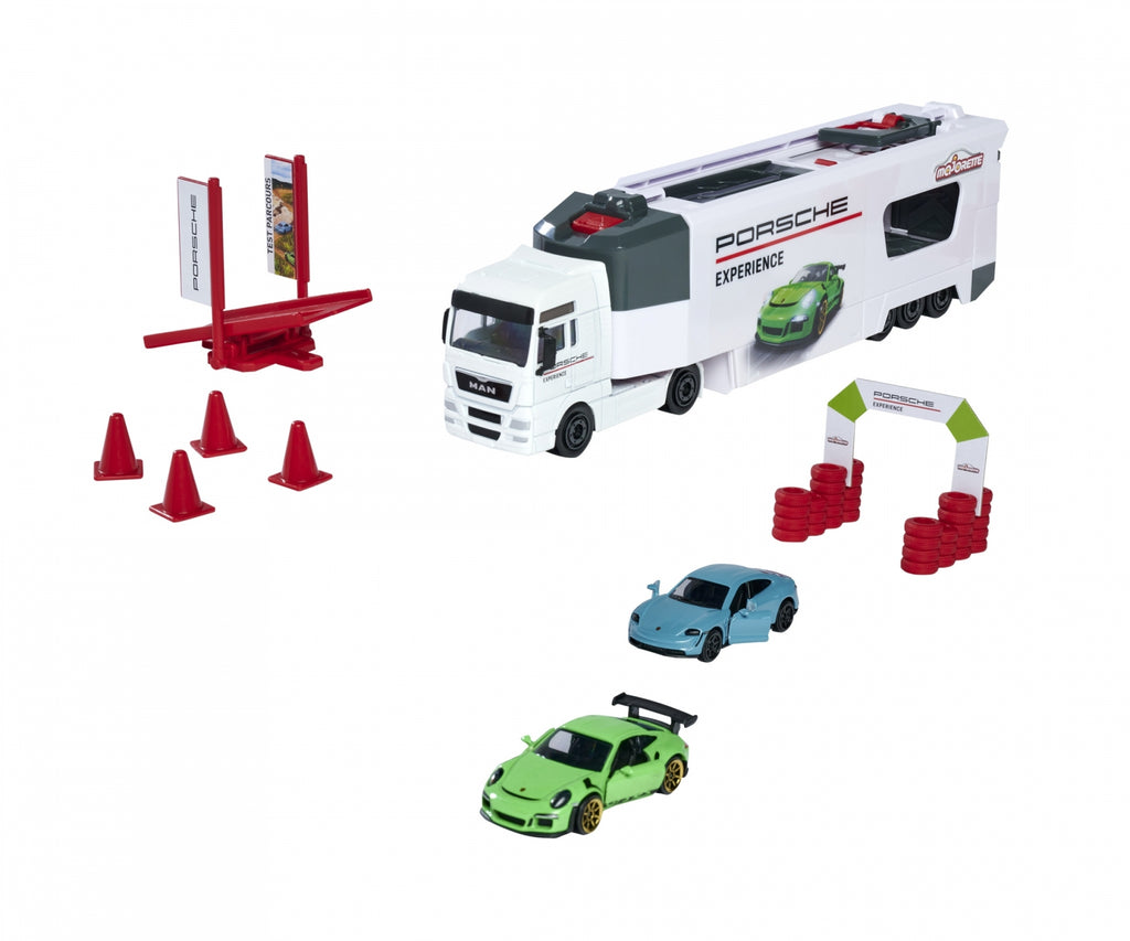MAN TGX Truck Porsche Experience+ 2 Cars | Majorette