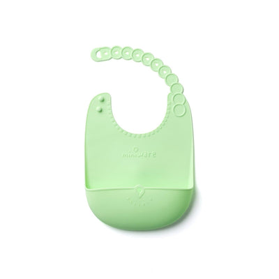 Roll and Lock Silicone Bib - Green | Miniware