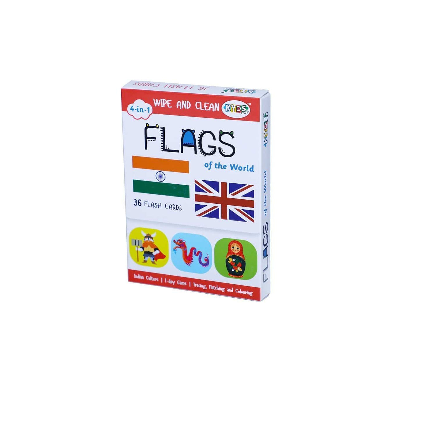 Flags of the World:  4 in 1 Wipe and Clean - Flash Cards | Kyds Play