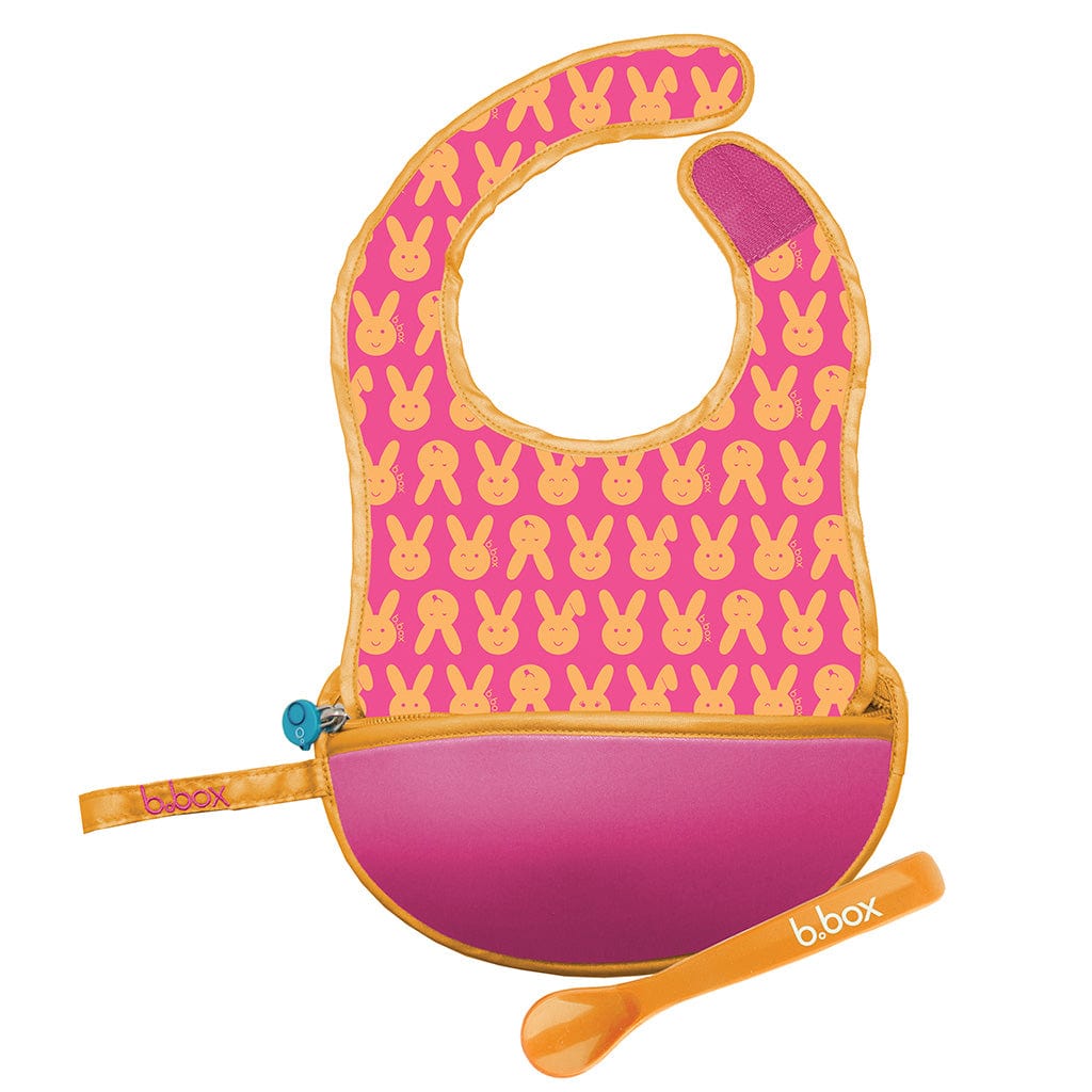 Travel Bib & Spoon Set - Pink Orange | b.box by B.Box Baby Care